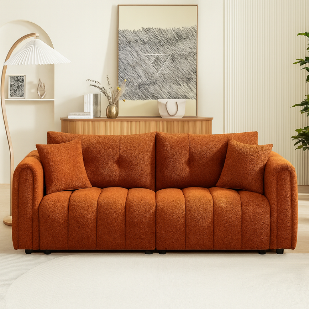 The Nève Sofa - Bouclé Upholstery, 3-Seater
