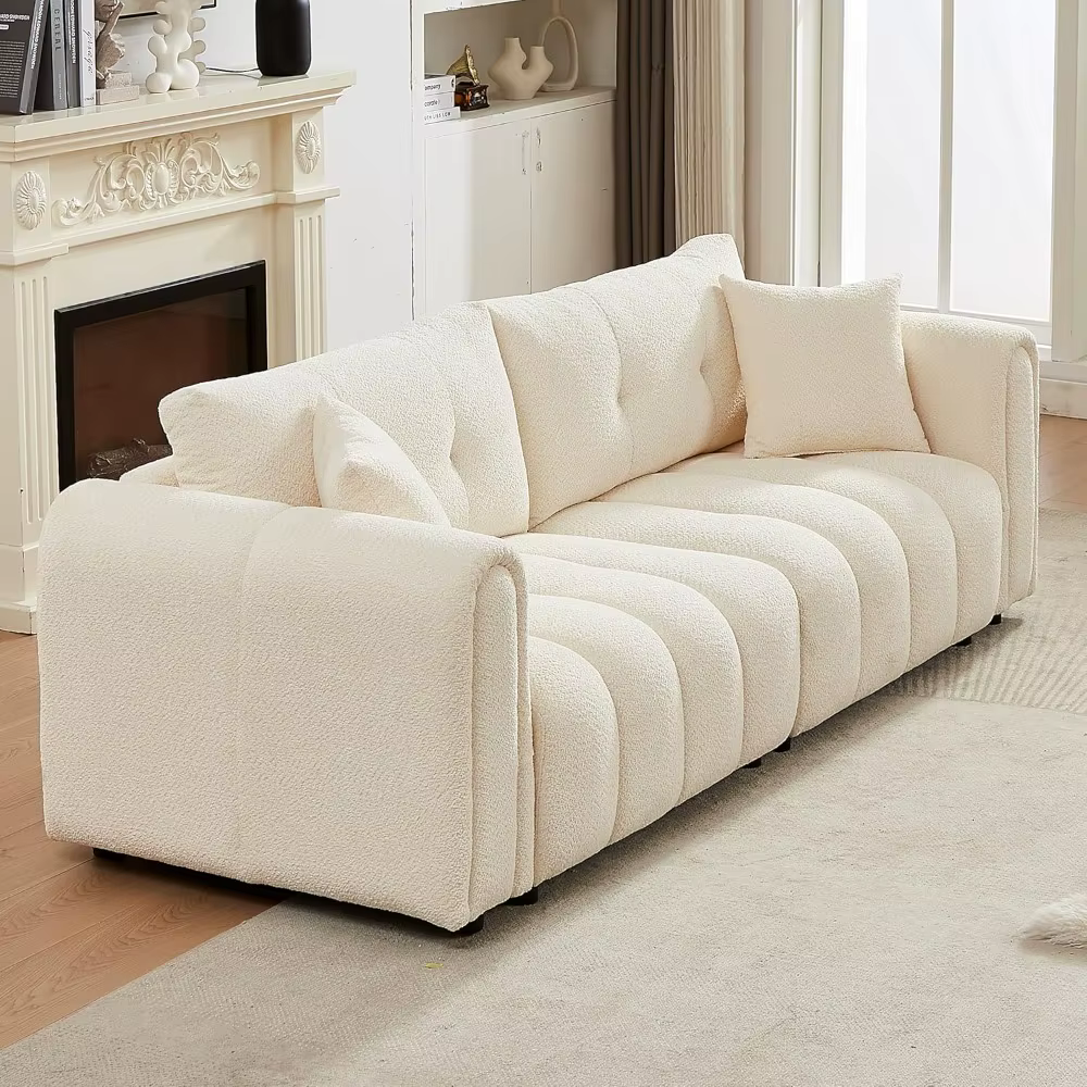 The Nève Sofa - Bouclé Upholstery, 3-Seater