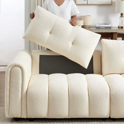The Nève Sofa - Bouclé Upholstery, 3-Seater