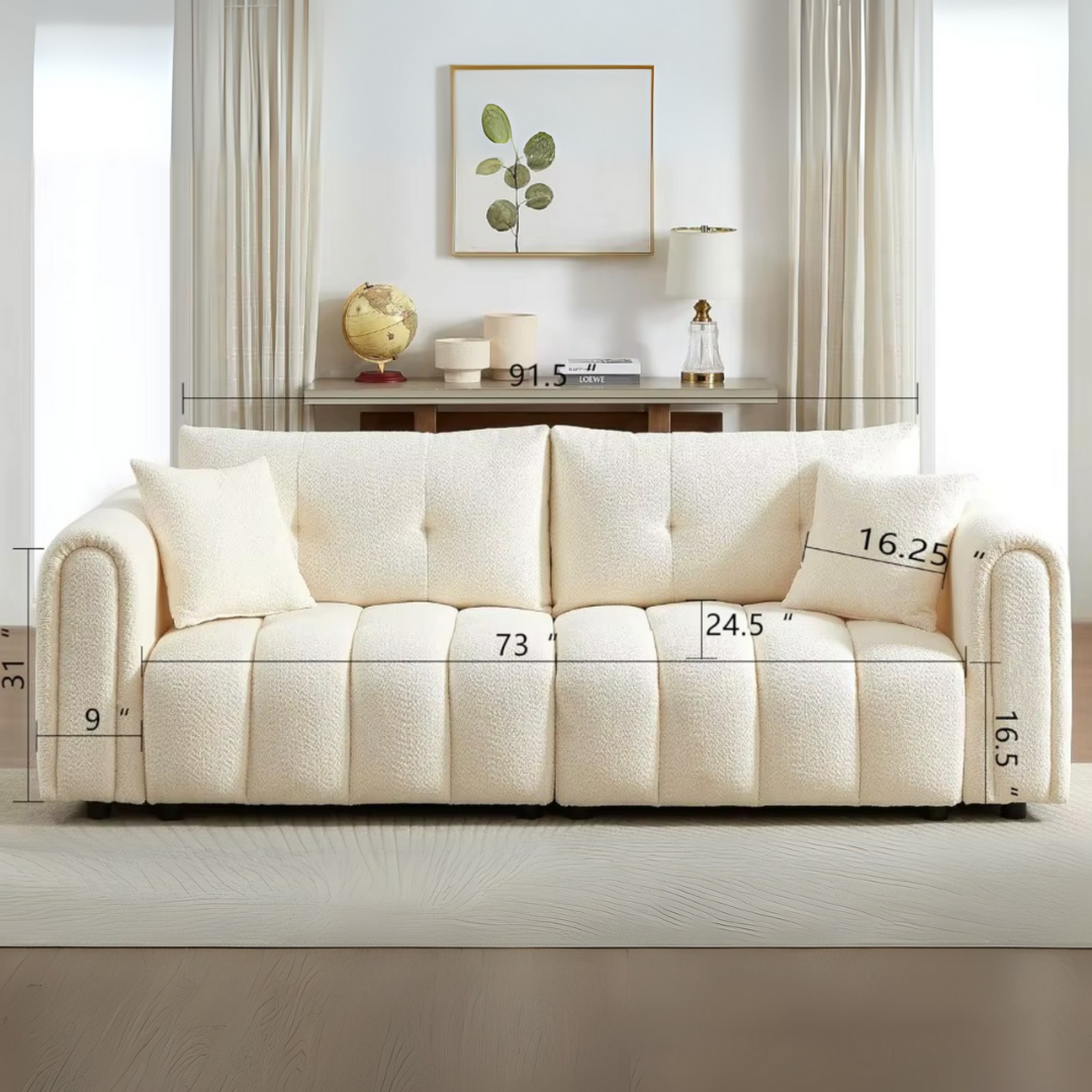 The Nève Sofa - Bouclé Upholstery, 3-Seater