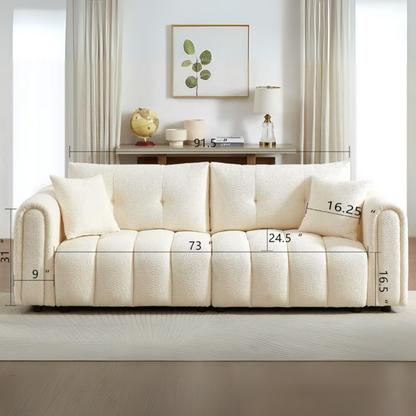 The Nève Sofa - Bouclé Upholstery, 3-Seater